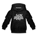 South Dakota Youth Hoodie - Hand Lettered Youth South Dakota Hooded Sweatshirt - charcoal gray