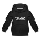 Vermont Youth Hoodie - Hand Lettered Youth Vermont Hooded Sweatshirt - black