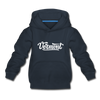 Vermont Youth Hoodie - Hand Lettered Youth Vermont Hooded Sweatshirt - navy