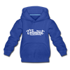 Vermont Youth Hoodie - Hand Lettered Youth Vermont Hooded Sweatshirt - royal blue