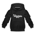 Virginia Youth Hoodie - Hand Lettered Youth Virginia Hooded Sweatshirt - black