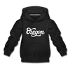Oregon Youth Hoodie - Hand Lettered Youth Oregon Hooded Sweatshirt - black