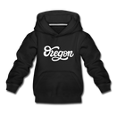 Oregon Youth Hoodie - Hand Lettered Youth Oregon Hooded Sweatshirt - black