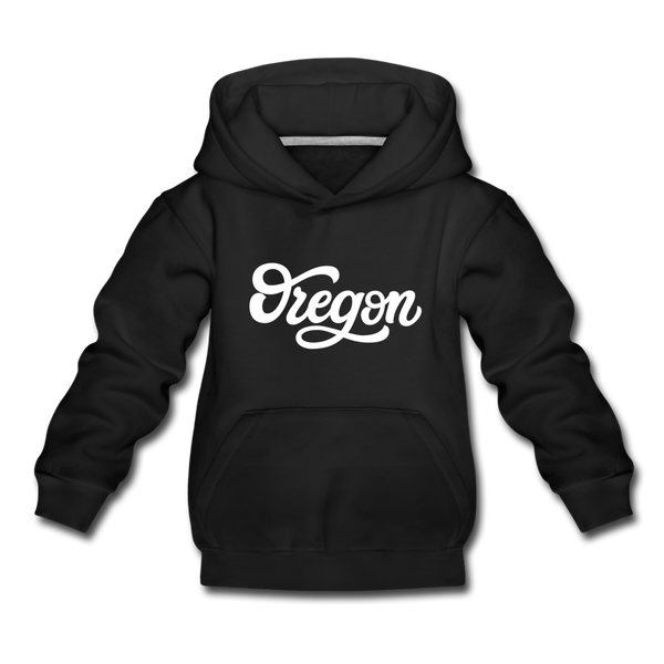 Oregon Youth Hoodie - Hand Lettered Youth Oregon Hooded Sweatshirt - black
