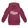 Oregon Youth Hoodie - Hand Lettered Youth Oregon Hooded Sweatshirt - burgundy