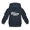 Oregon Youth Hoodie - Hand Lettered Youth Oregon Hooded Sweatshirt - navy