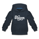 Oregon Youth Hoodie - Hand Lettered Youth Oregon Hooded Sweatshirt - navy