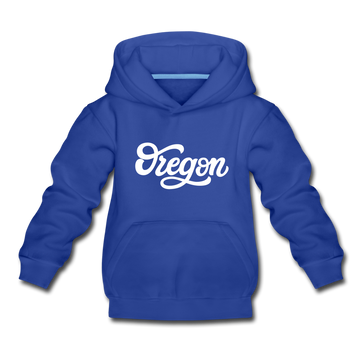 Oregon Youth Hoodie - Hand Lettered Youth Oregon Hooded Sweatshirt - royal blue