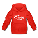 Oregon Youth Hoodie - Hand Lettered Youth Oregon Hooded Sweatshirt - red