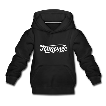 Tennessee Youth Hoodie - Hand Lettered Youth Tennessee Hooded Sweatshirt - black