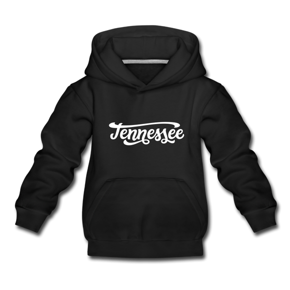 Tennessee Youth Hoodie - Hand Lettered Youth Tennessee Hooded Sweatshirt - black