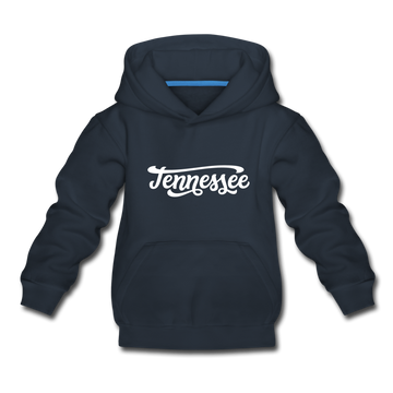 Tennessee Youth Hoodie - Hand Lettered Youth Tennessee Hooded Sweatshirt - navy
