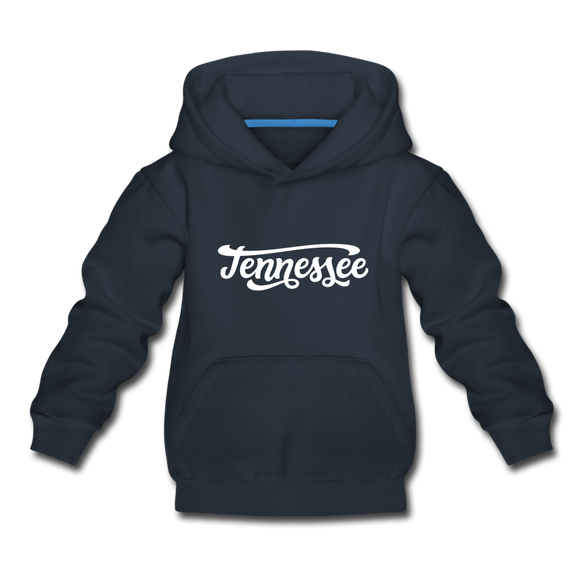 Tennessee Youth Hoodie - Hand Lettered Youth Tennessee Hooded Sweatshirt - navy