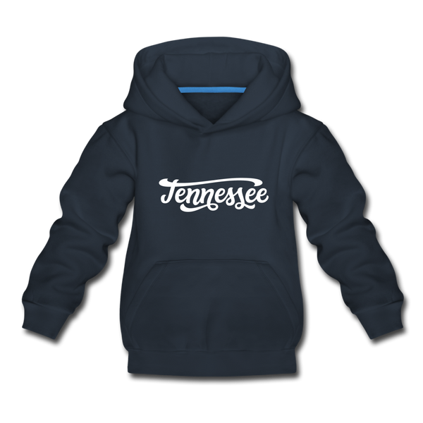Tennessee Youth Hoodie - Hand Lettered Youth Tennessee Hooded Sweatshirt - navy
