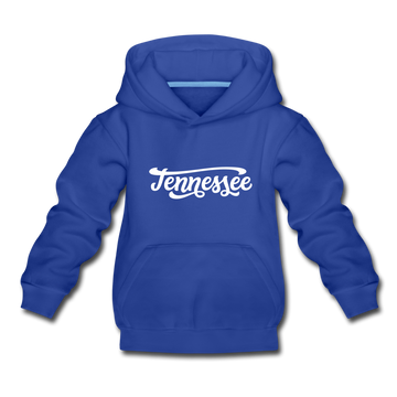 Tennessee Youth Hoodie - Hand Lettered Youth Tennessee Hooded Sweatshirt - royal blue