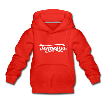 Tennessee Youth Hoodie - Hand Lettered Youth Tennessee Hooded Sweatshirt - red