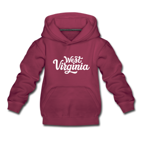 West Virginia Youth Hoodie - Hand Lettered Youth West Virginia Hooded Sweatshirt