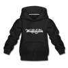 Washington Youth Hoodie - Hand Lettered Youth Washington Hooded Sweatshirt - black