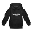 Washington Youth Hoodie - Hand Lettered Youth Washington Hooded Sweatshirt - black