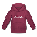 Washington Youth Hoodie - Hand Lettered Youth Washington Hooded Sweatshirt - burgundy
