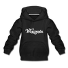 Wisconsin Youth Hoodie - Hand Lettered Youth Wisconsin Hooded Sweatshirt - black
