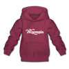Wisconsin Youth Hoodie - Hand Lettered Youth Wisconsin Hooded Sweatshirt - burgundy