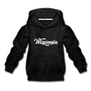 Wisconsin Youth Hoodie - Hand Lettered Youth Wisconsin Hooded Sweatshirt - charcoal gray