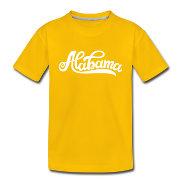 Alabama Toddler T-Shirt - Hand Lettered Alabama Toddler Tee - sun yellow