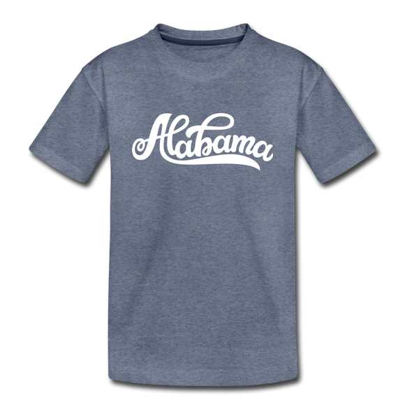Alabama Toddler T-Shirt - Hand Lettered Alabama Toddler Tee - heather blue