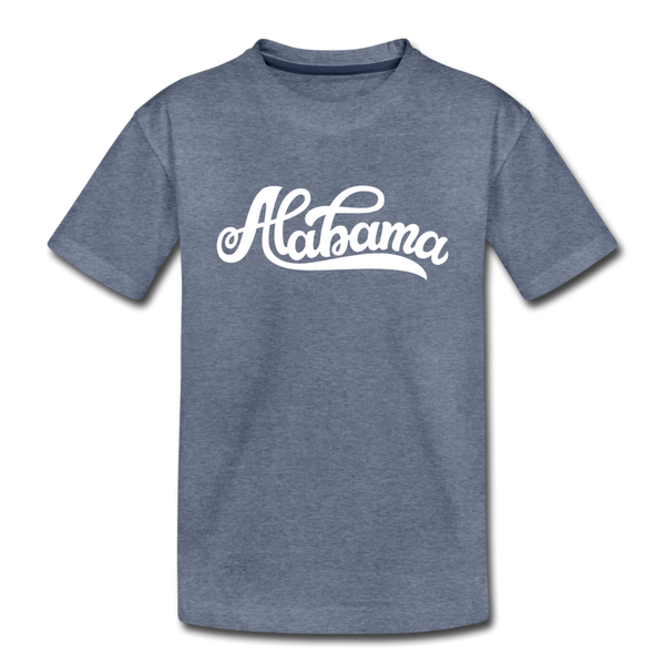 Alabama Toddler T-Shirt - Hand Lettered Alabama Toddler Tee - heather blue
