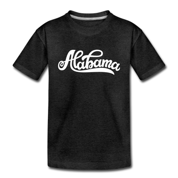 Alabama Toddler T-Shirt - Hand Lettered Alabama Toddler Tee - charcoal gray