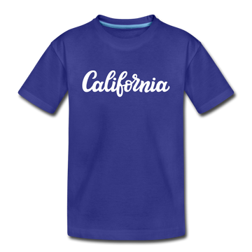 California Toddler T-Shirt - Hand Lettered California Toddler Tee - royal blue