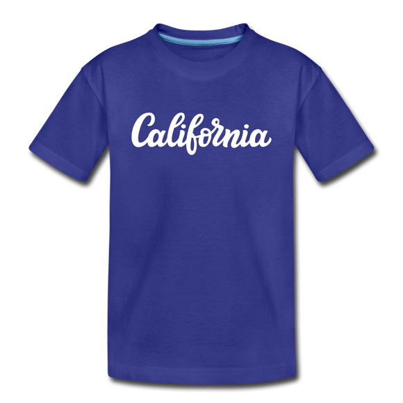 California Toddler T-Shirt - Hand Lettered California Toddler Tee - royal blue