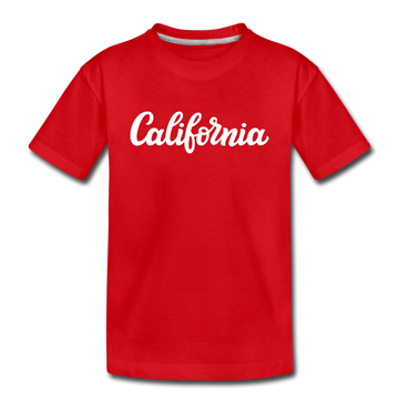 California Toddler T-Shirt - Hand Lettered California Toddler Tee - red