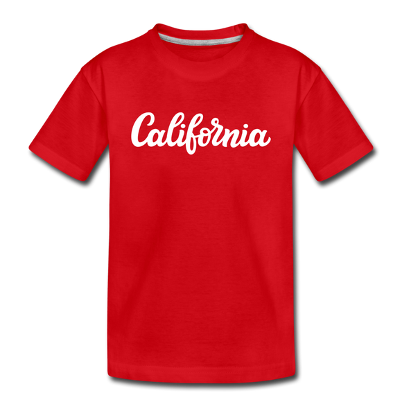 California Toddler T-Shirt - Hand Lettered California Toddler Tee - red
