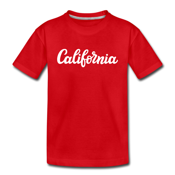 California Toddler T-Shirt - Hand Lettered California Toddler Tee - red