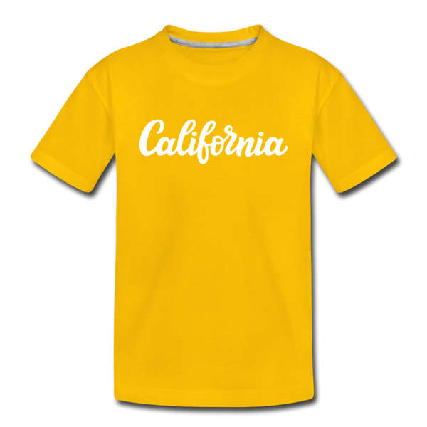 California Toddler T-Shirt - Hand Lettered California Toddler Tee - sun yellow