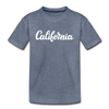 California Toddler T-Shirt - Hand Lettered California Toddler Tee - heather blue