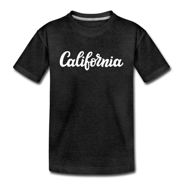 California Toddler T-Shirt - Hand Lettered California Toddler Tee - charcoal gray
