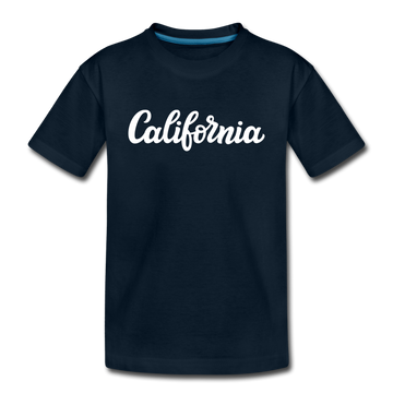 California Toddler T-Shirt - Hand Lettered California Toddler Tee - deep navy