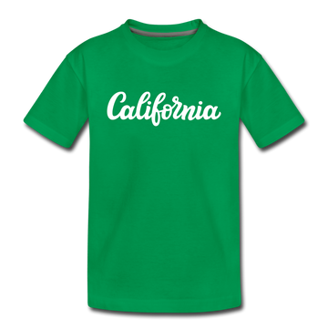 California Toddler T-Shirt - Hand Lettered California Toddler Tee - kelly green