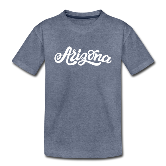 Arizona Toddler T-Shirt - Hand Lettered Arizona Toddler Tee - heather blue