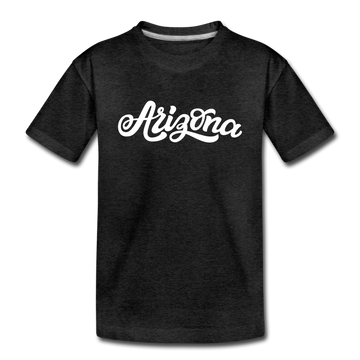 Arizona Toddler T-Shirt - Hand Lettered Arizona Toddler Tee - charcoal gray