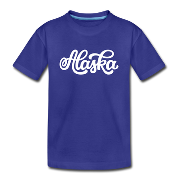 Alaska Toddler T-Shirt - Hand Lettered Alaska Toddler Tee - royal blue