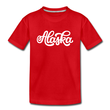 Alaska Toddler T-Shirt - Hand Lettered Alaska Toddler Tee - red
