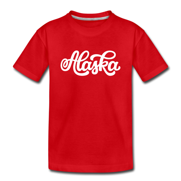 Alaska Toddler T-Shirt - Hand Lettered Alaska Toddler Tee - red
