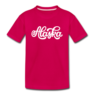Alaska Toddler T-Shirt - Hand Lettered Alaska Toddler Tee - dark pink