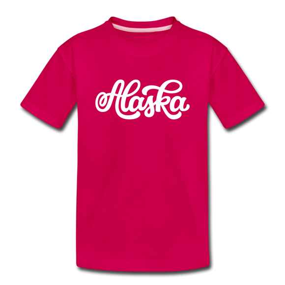 Alaska Toddler T-Shirt - Hand Lettered Alaska Toddler Tee - dark pink