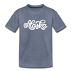 Alaska Toddler T-Shirt - Hand Lettered Alaska Toddler Tee - heather blue