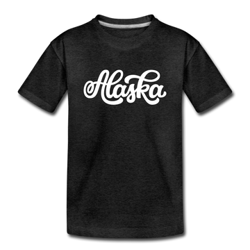 Alaska Toddler T-Shirt - Hand Lettered Alaska Toddler Tee - charcoal gray